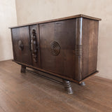 Hand Carved Oak Sideboard by Charles Dudouyt, 1940s