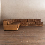 6 Piece Camel Leather 'DS-11' Patchwork Sofa by De Sede