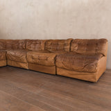 6 Piece Camel Leather 'DS-11' Patchwork Sofa by De Sede