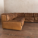 6 Piece Camel Leather 'DS-11' Patchwork Sofa by De Sede