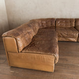 6 Piece Camel Leather 'DS-11' Patchwork Sofa by De Sede