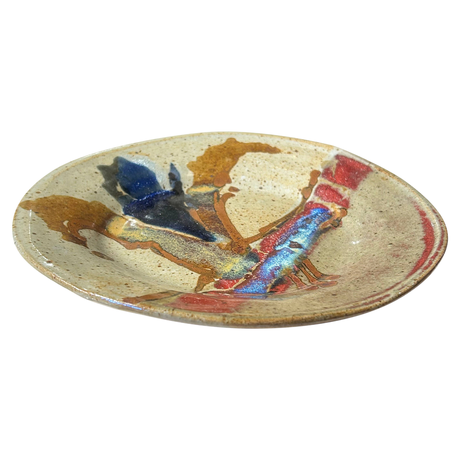 Brushstroke Glazed Studio Pottery Platter