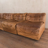 6 Piece Camel Leather 'DS-11' Patchwork Sofa by De Sede