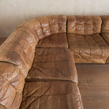 6 Piece Camel Leather 'DS-11' Patchwork Sofa by De Sede