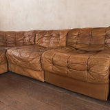 6 Piece Camel Leather 'DS-11' Patchwork Sofa by De Sede