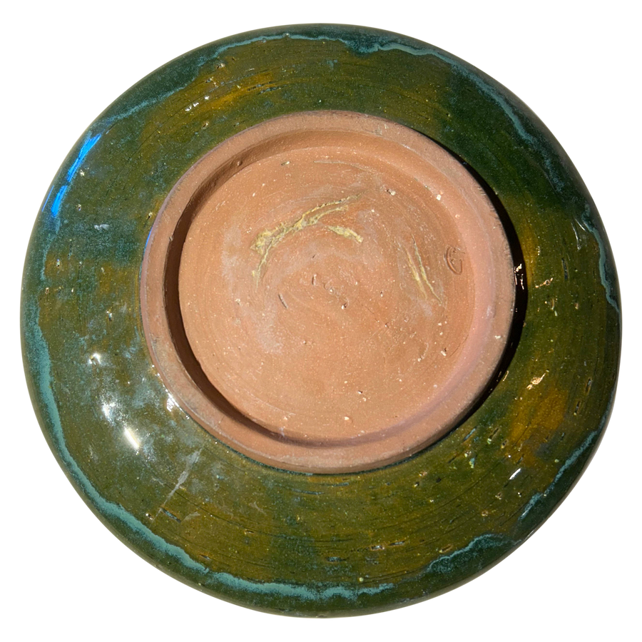 Blue and Green Glazed Studio Pottery Platter