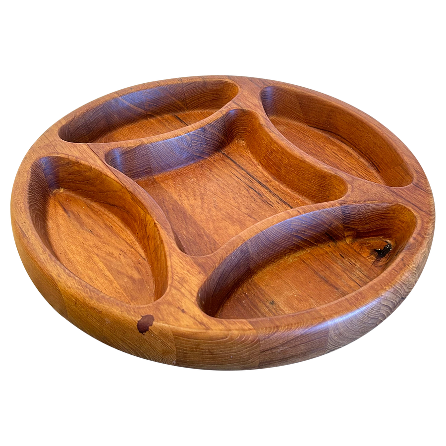 Carved Wood Sectioned Platter