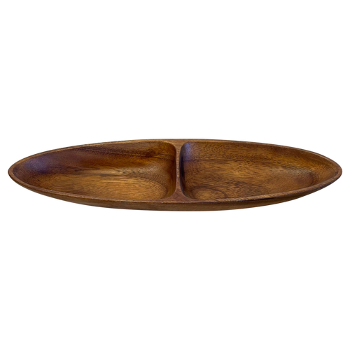 Wood Carved 2 Part Dish