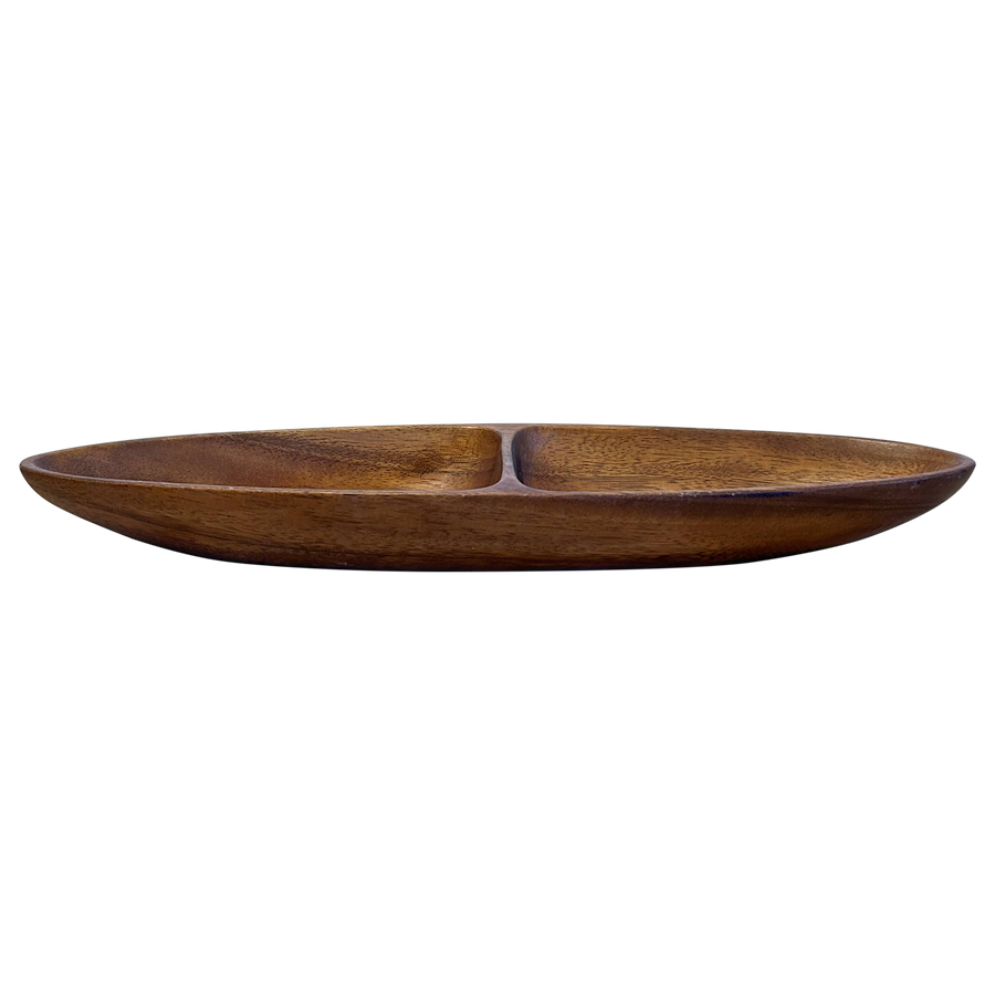 Wood Carved 2 Part Dish