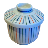 Striped Multicolor Lidded Vessel