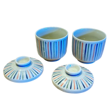 Striped Multicolor Lidded Vessel