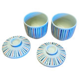 Striped Multicolor Lidded Vessel