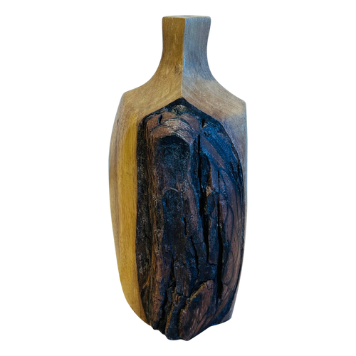 Raw Edge Wood Carved Vessel