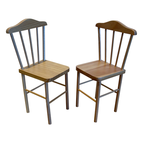 Pair of Wood Carved Chair Sculptures