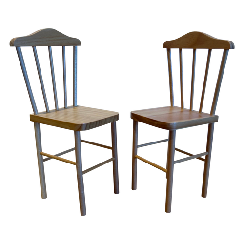 Pair of Wood Carved Chair Sculptures