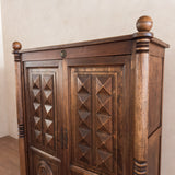 Hand Carved Oak Armoire by Charles Dudouyt, 1940s