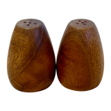 Pair of Carved Wood S+P Shakers