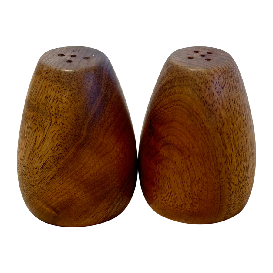 Pair of Carved Wood S+P Shakers