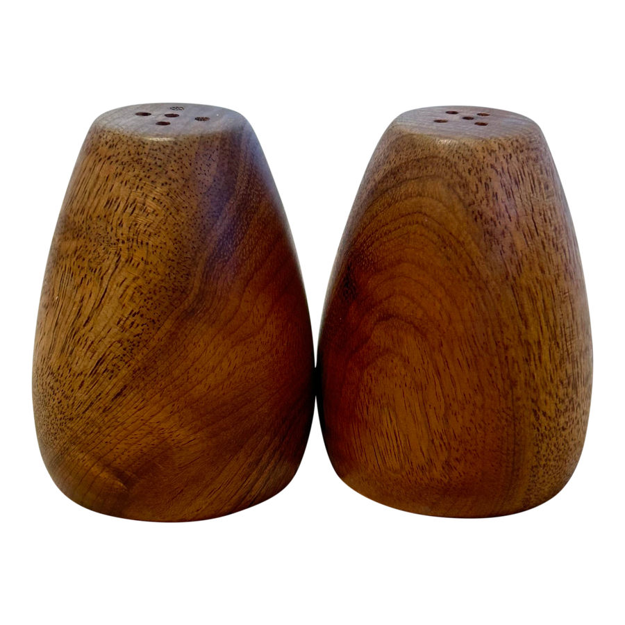 Pair of Carved Wood S+P Shakers