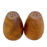 Pair of Carved Wood S+P Shakers