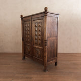 Hand Carved Oak Armoire by Charles Dudouyt, 1940s