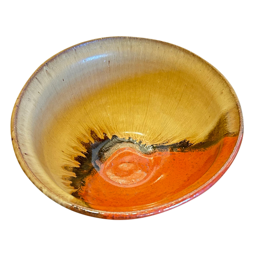 Two Tone Glazed Pottery Bowl