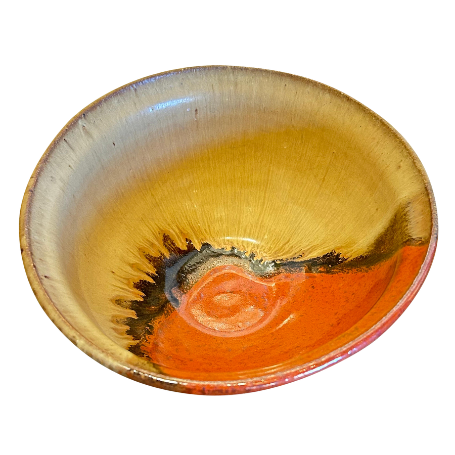 Two Tone Glazed Pottery Bowl