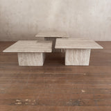 Trio of Travertine Nesting Tables