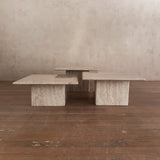 Trio of Travertine Nesting Tables