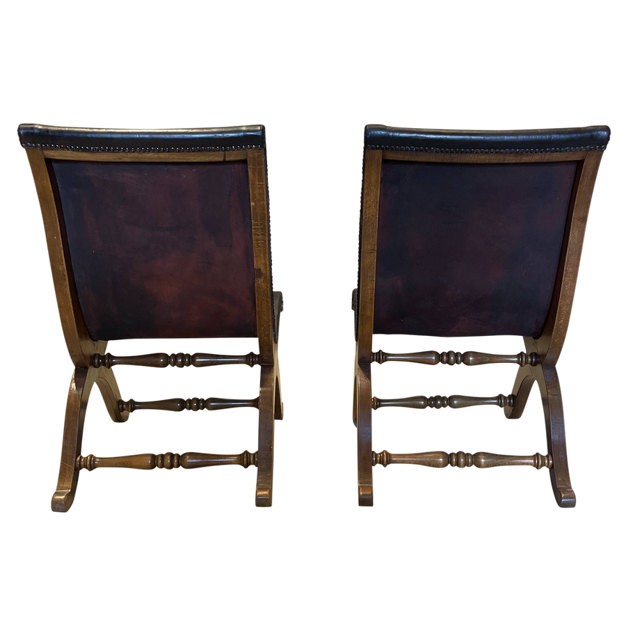 Pair of Spanish Colonial Antique Sling Chairs