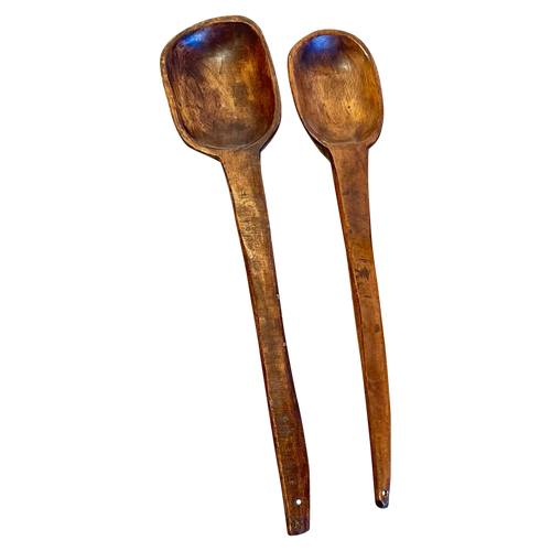 Carved Wood Serving Spoon