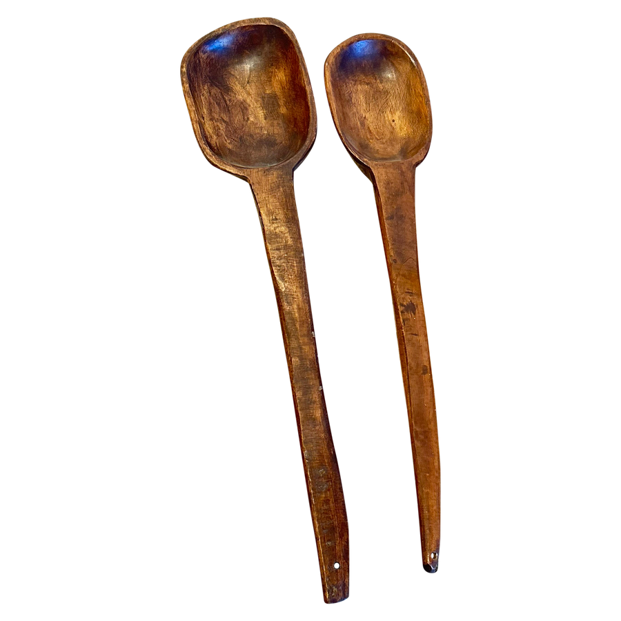 Carved Wood Serving Spoon