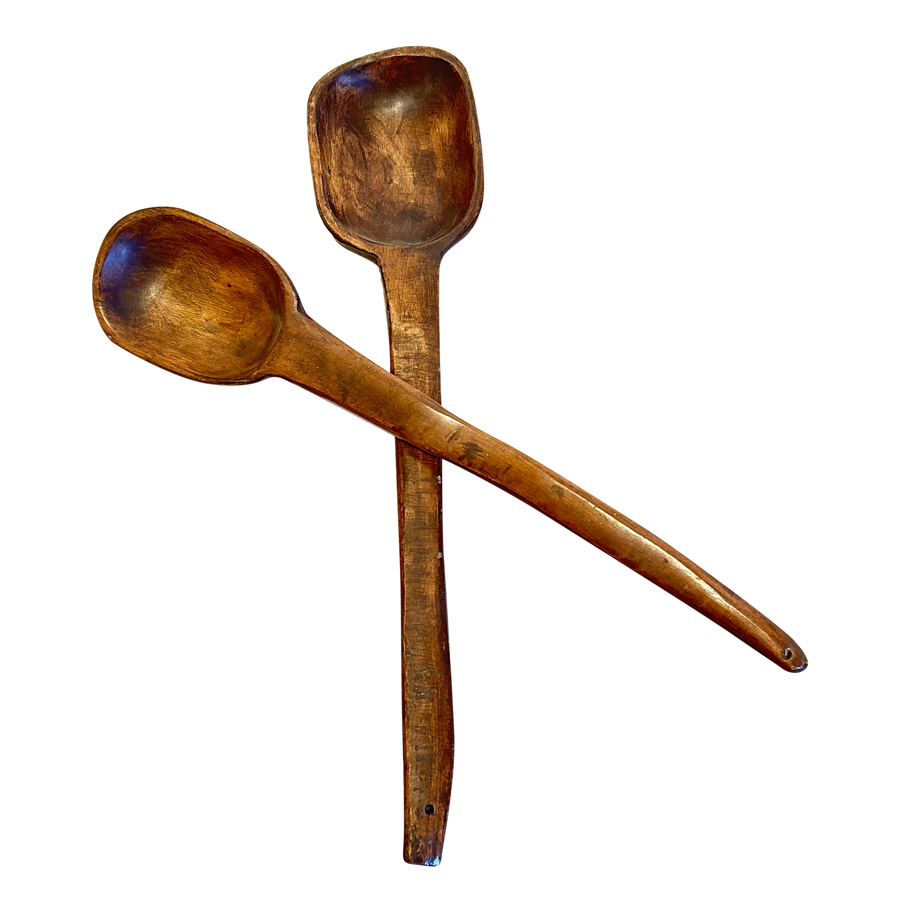 Carved Wood Serving Spoon