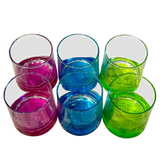 Set of 6 Multicolor Glass Tumblers