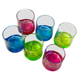 Set of 6 Multicolor Glass Tumblers