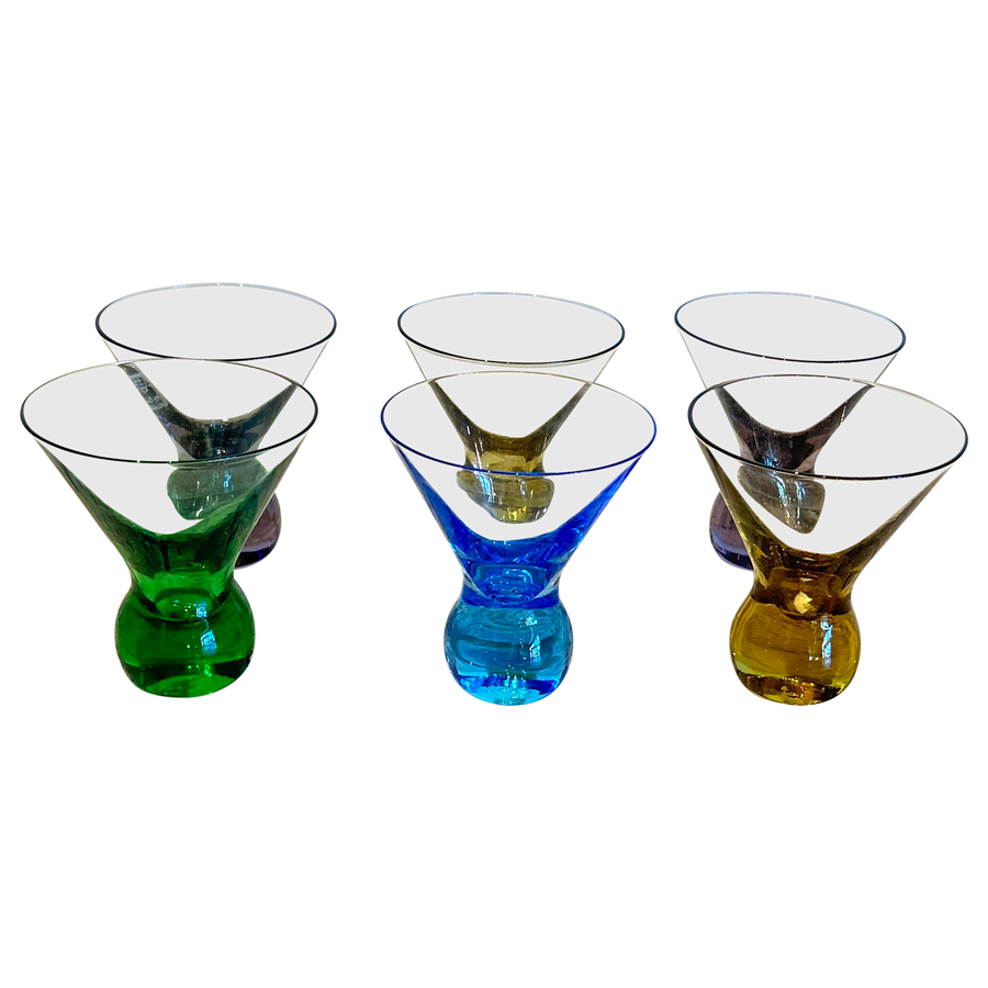 Set of 6 Multicolor Glass Shot Glasses