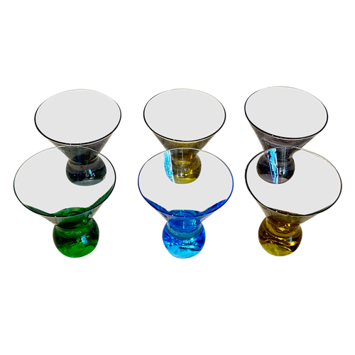 Set of 6 Multicolor Glass Shot Glasses