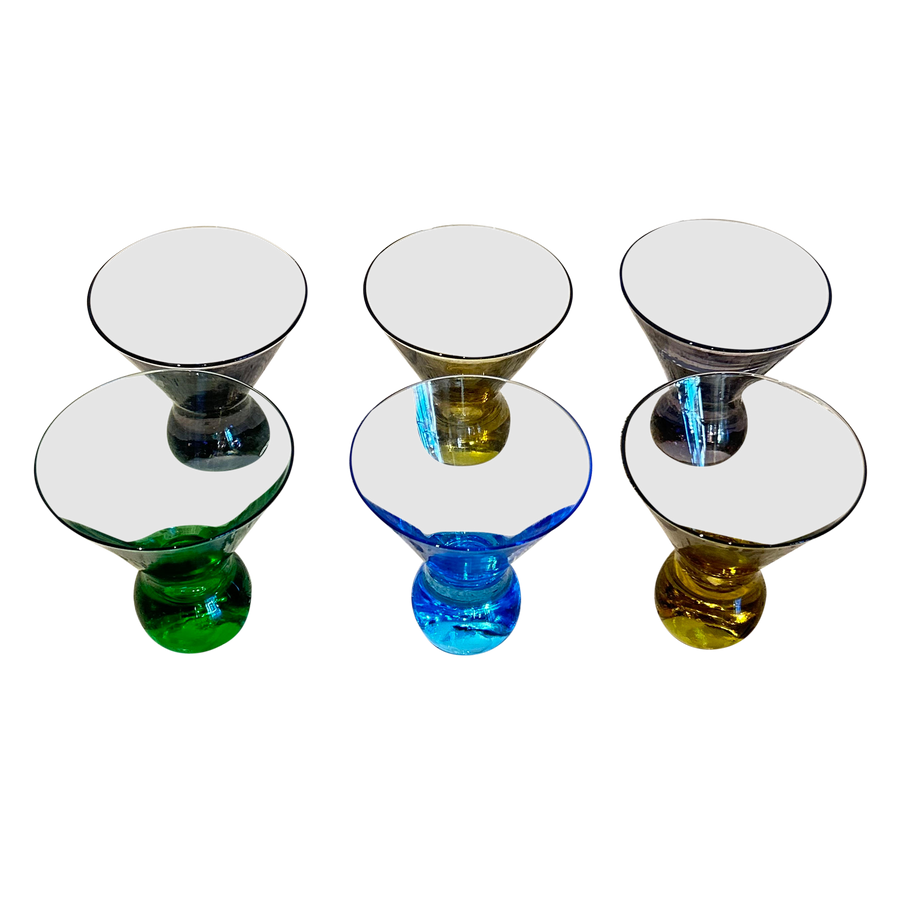 Set of 6 Multicolor Glass Shot Glasses