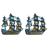 Pair of Brass Ship Bookends