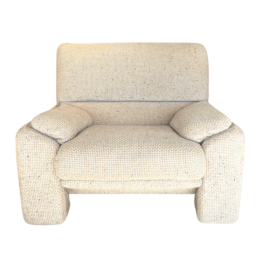 1970's Busnelli Woven Fabric Pair of Arm Chairs