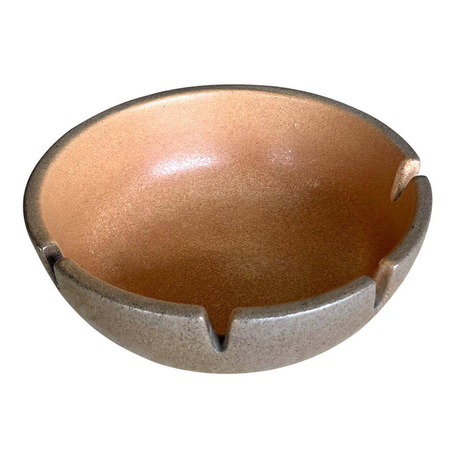 Brown and Orange Ceramic Ashtray