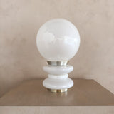 Milk Glass Globe Table Lamp