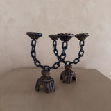 Pair of Vintage Spanish Chain Candle Holders