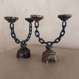 Pair of Vintage Spanish Chain Candle Holders