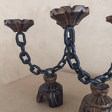 Pair of Vintage Spanish Chain Candle Holders