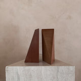 Pair of Mid Century Triangular Wood Bookends
