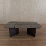 Rectangular Grid Fossil Limestone Coffee Table