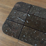 Rectangular Grid Fossil Limestone Coffee Table