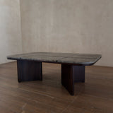 Rectangular Grid Fossil Limestone Coffee Table
