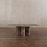 Italian Terracotta Marble Faceted Coffee Table